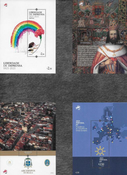 17 Blocos Filatelicos CTT ano completo 2021 - novos