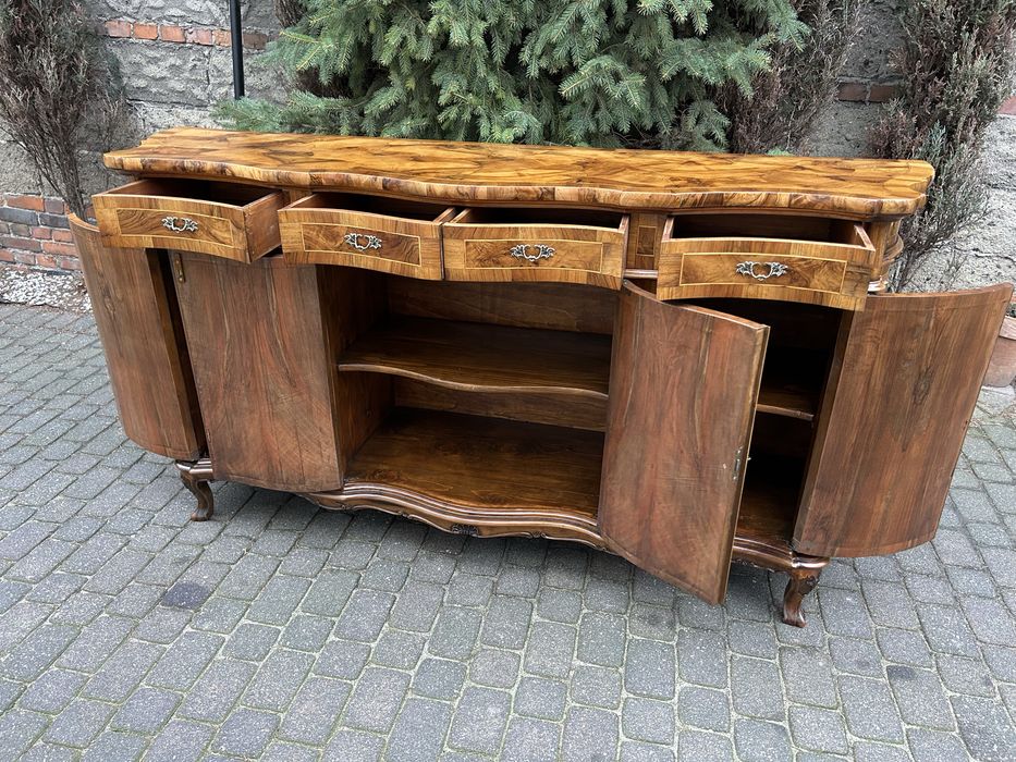 Antyczna Komoda Ludwikowska Ludwik Kredens Intarsja Po Renowacji !!