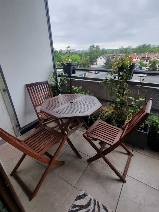 Sprzedam komplet mebli balkonowych / ogrodowych z drewna teakowego. Używany. TEAK