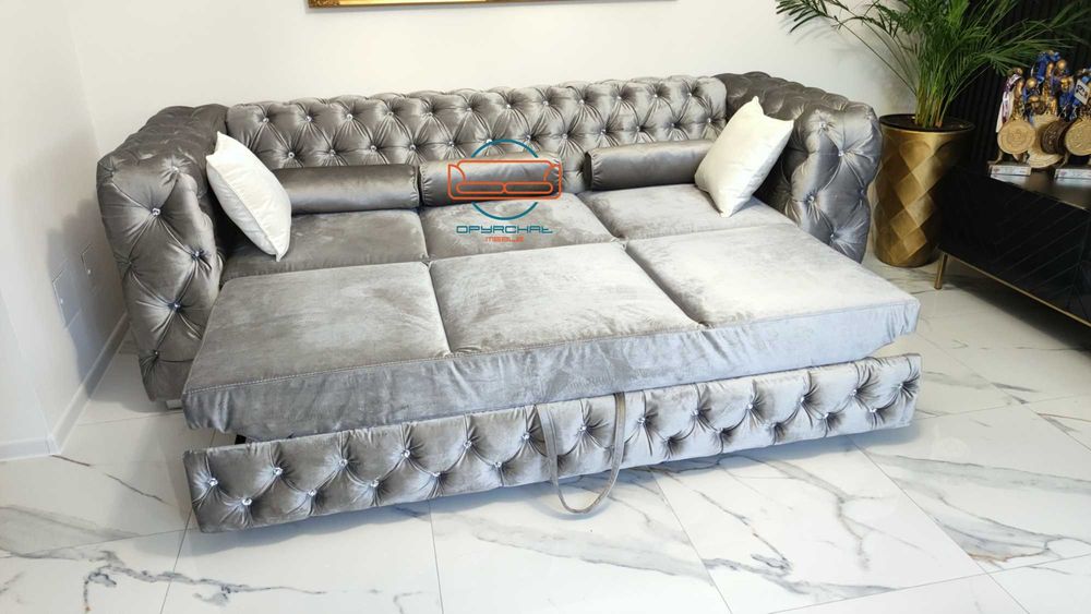 PRODUCENT!!! Sofa cheesterfield głęboko pikowana kryształki NR. 6/2023