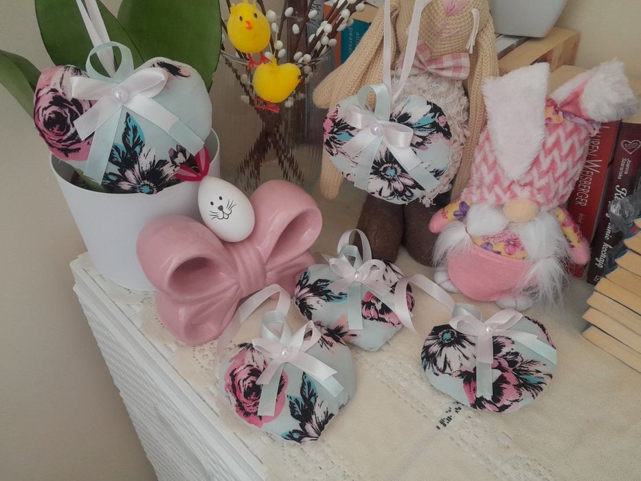 Zawieszka Serduszko miętowa w kwiaty