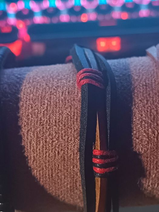 Bransoletka skórzana wykonana ręcznie HandMade męska Unisex