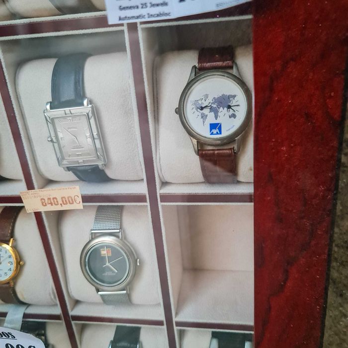 Relógio AXA Quartz – Edição Mapa-Múndi Bracelete Couro Genuíno (18 mm)