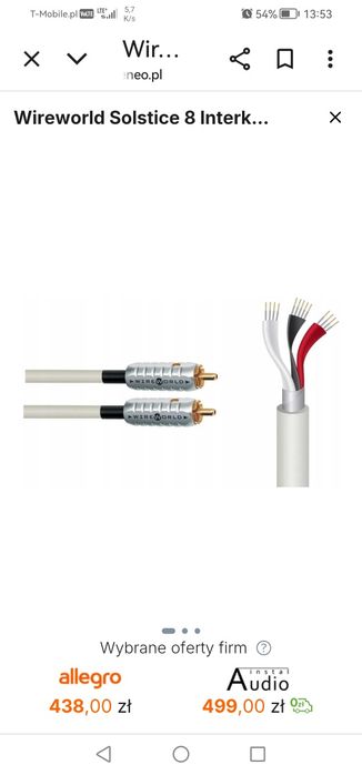 Interkonekt 2XRCA WIREWORLD SOLSTICE 8 - posrebrzany 1metr REZERWACJA