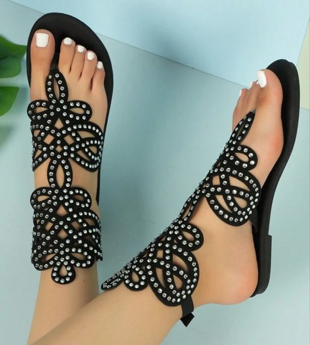 Чорні босоніжки, шльопанці 43 розмір