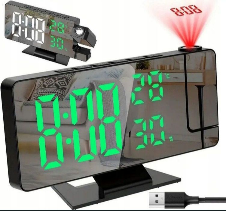 Zegarek LED budzik elektroniczny z projektorem