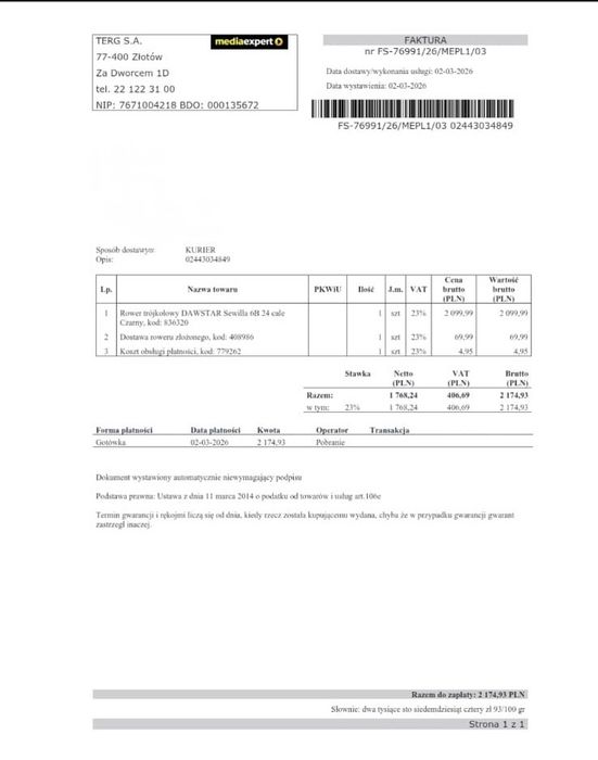 Rower trójkołowy DawstarSeeilla6B 24 cale