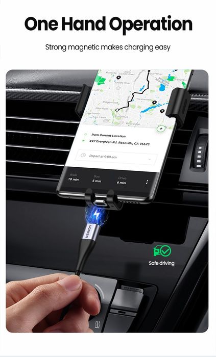 Кабель UGREEN ED023 магнитный быстрая зарядка apple xiaomi samsun huaw