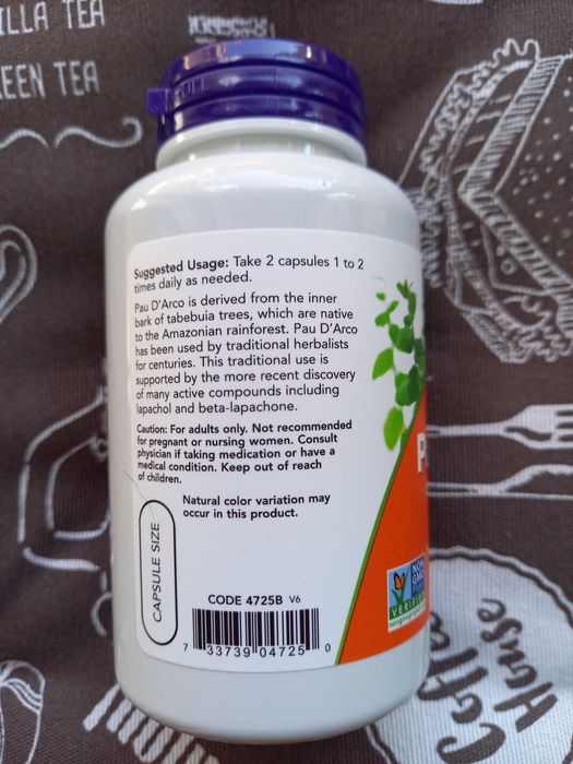 Кора мурашиного дерева, Pau D’Arco, Пау Д'арко Now Foods Narures Way