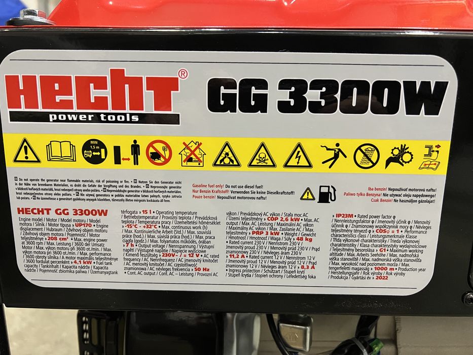 Генератор бензиновый Hecht GG3300 W Чехия оригинал