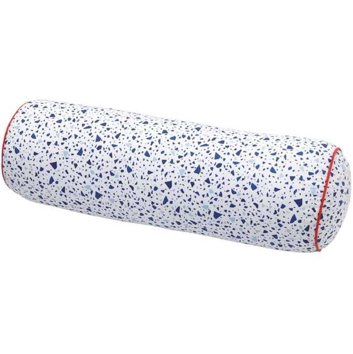 Poduszka MÖJLIGHET - IKEA - biało-niebieska, dł. 80 cm i śr. 25 cm