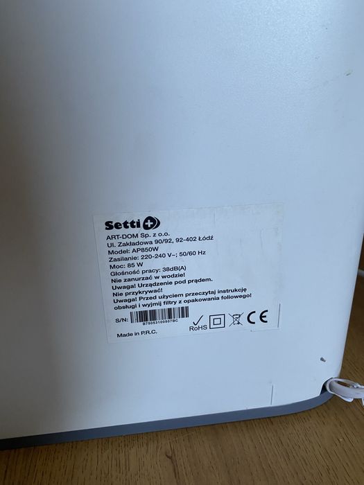 Oczyszczacz powietrza Setti AP 850W z nawilżaczem