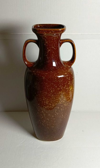 Wazon ceramiczny, brązowy, Bolesławiec