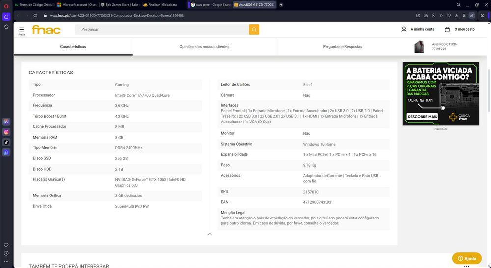 Vendo pc gamimg asus