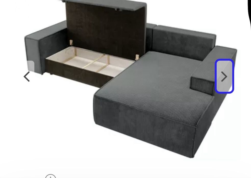 Szary sztruksowy narożnik