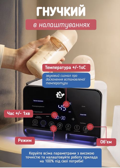 Підігрівач стерилізатор для дитячих пляшечок грілка апарат підігріву дитячого харчування дитячої суміші A1 Baby WS-5 Duo 5 в 1