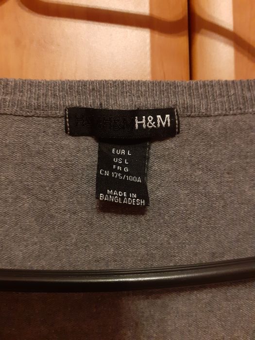 Szary bawełniany sweterek kardigan H&M 38 M