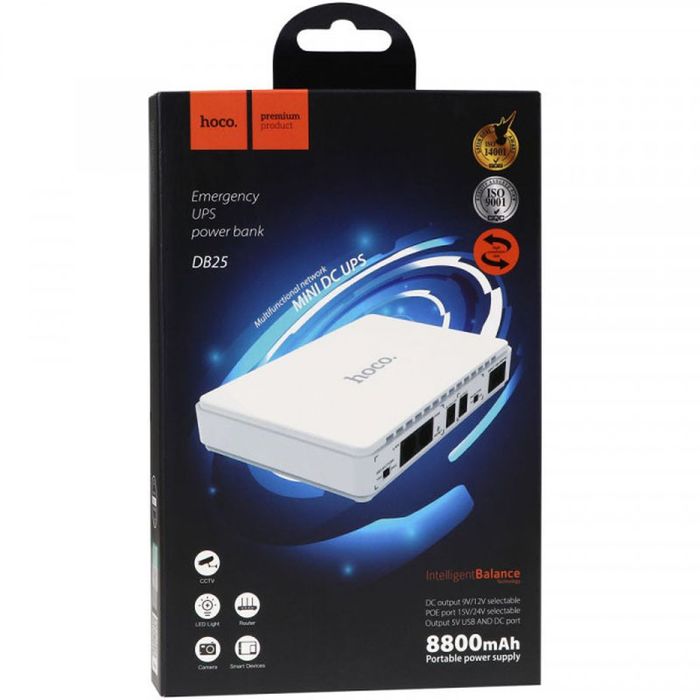 Hoco DB25 Smart Mini UPS для роутерів 5V/9V/12V 8800 mAh