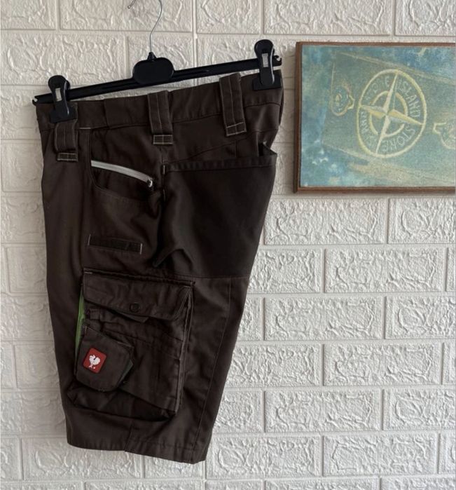 Шорти робочі Engelbert Strauss motion 2020 cordura карго рМ-Л зносостійкі посилені міцні для робіт карго кишені для інструментів хакі олива тактичні