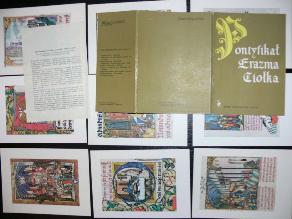 Pontyfikał Erazma Ciołka zestaw 9 pocztówek w obwolucie z PRL 1965r