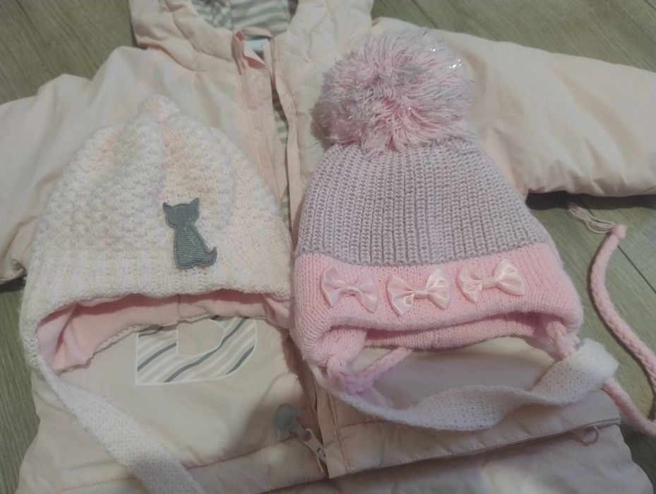 Kombinezon zimowy 62 68 coccodrillo dwie czapki gratis