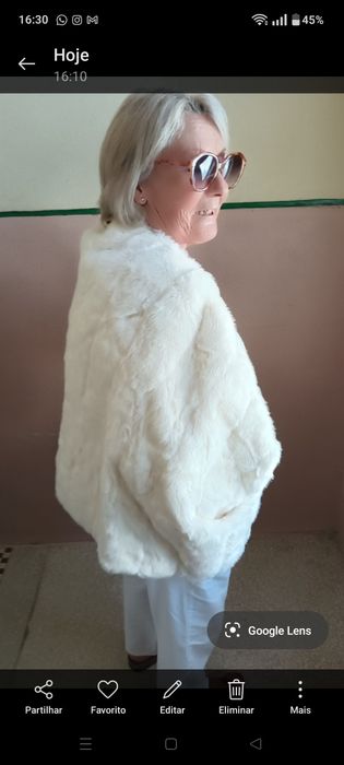 Estola em pêlo de vison branco