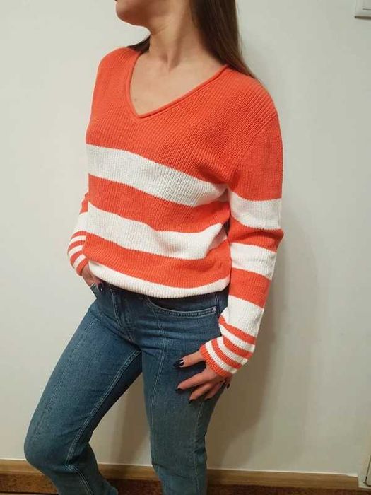 Sweter w serek rozmiar S/36 100%bawełna szybka wysyłka