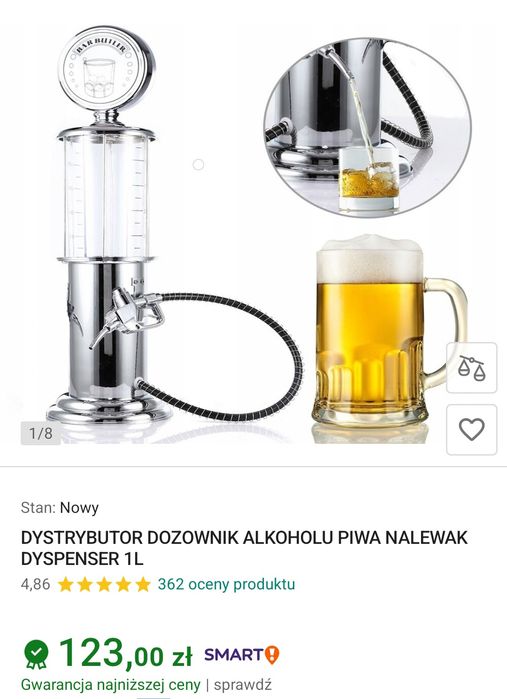 Dystrybutor Nalewak Dozownik do Piwa Alkoholu na Prezent Dyspenser Imprezę