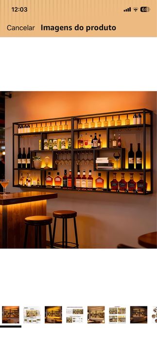 Parteleira de garrafas para bar