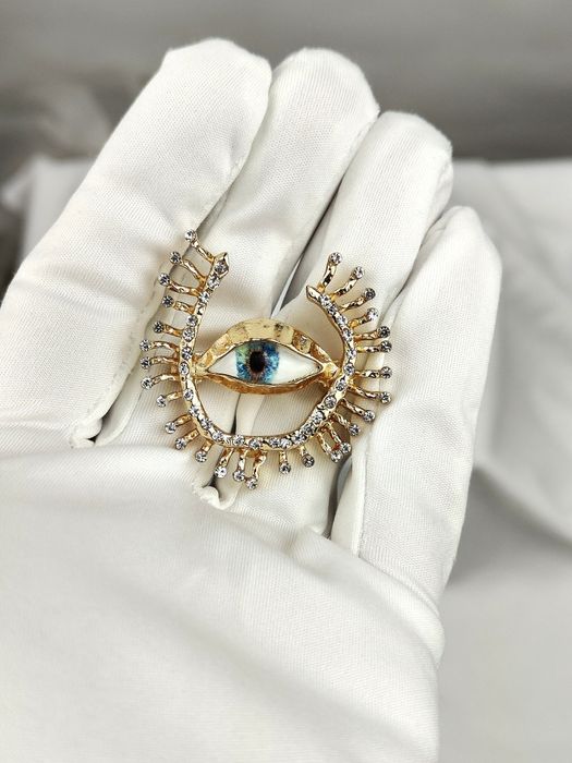NOWA Broszka oko z cyrkoniami elegancka