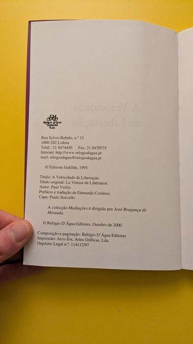 Paul Virilio, A velocidade de Libertação