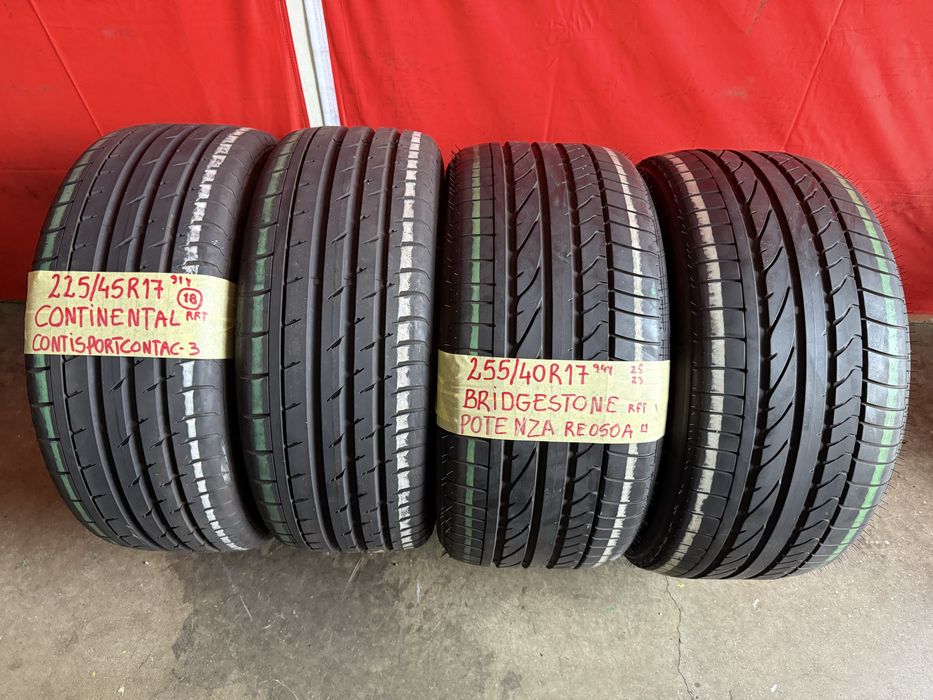 Pneus RFT 225/45/17 + 255/40/17 Continental + Bridgestone Impecaveis