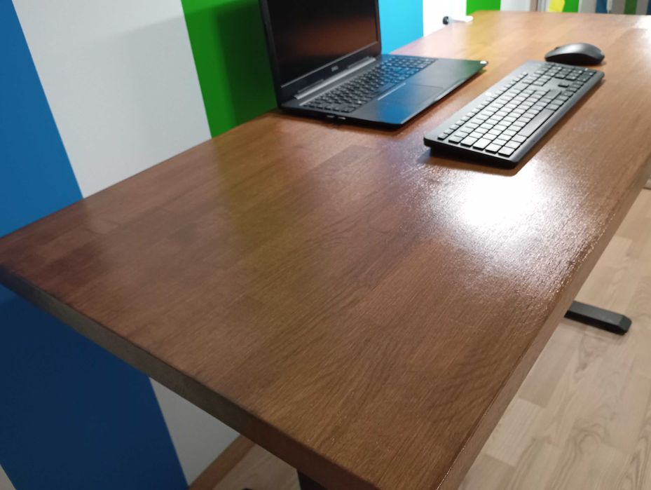 Biurko gamingowe dębowe, nowe, elektryczne stelaż regulowany