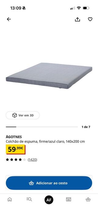 Cama e colchão 140cm IKEA