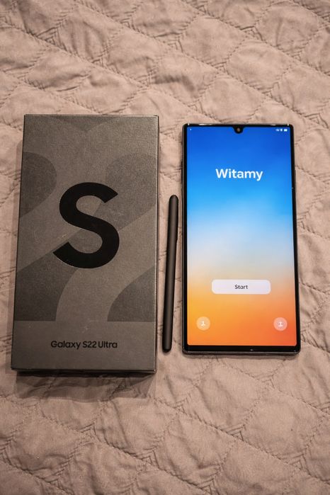Samsung Galaxy S22 Ultra 5G – idealny stan, komplet + etui + folia