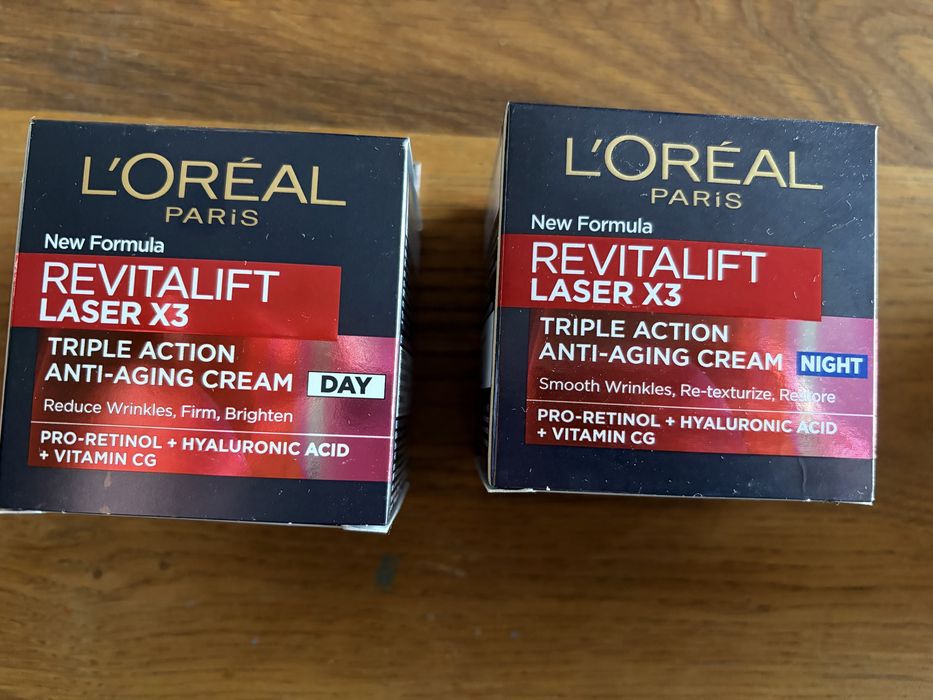 L’Oreal zestaw 2 kremów Revitalift Laser x 3 na dzień i na noc NOWE  Pojemność 50 ml