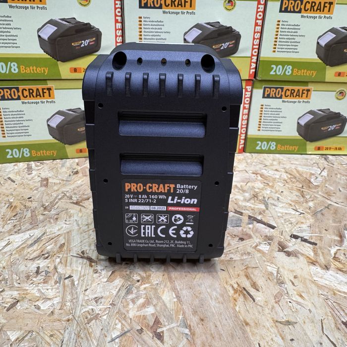 Акумуляторна батарея Procraft 20В 8Ah 20/8 високотокова макіта посадка