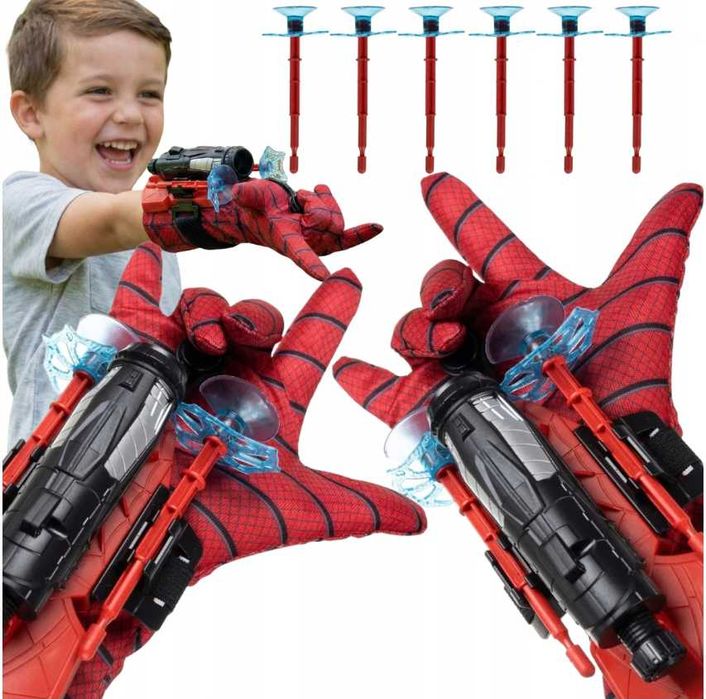 HIT | Rękawice Spider z wyrzutnią sieci 2 sztuki – zabawa / akcja / ruch | NOWY