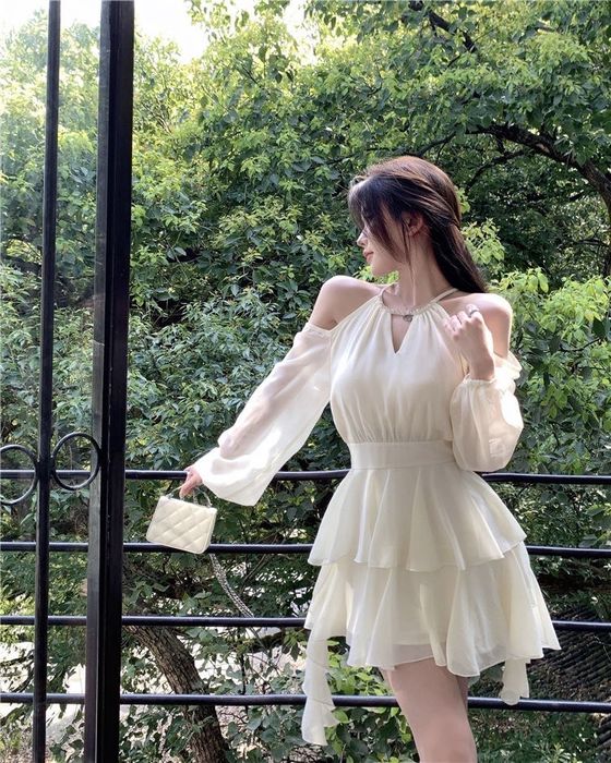 Vestido cor perola