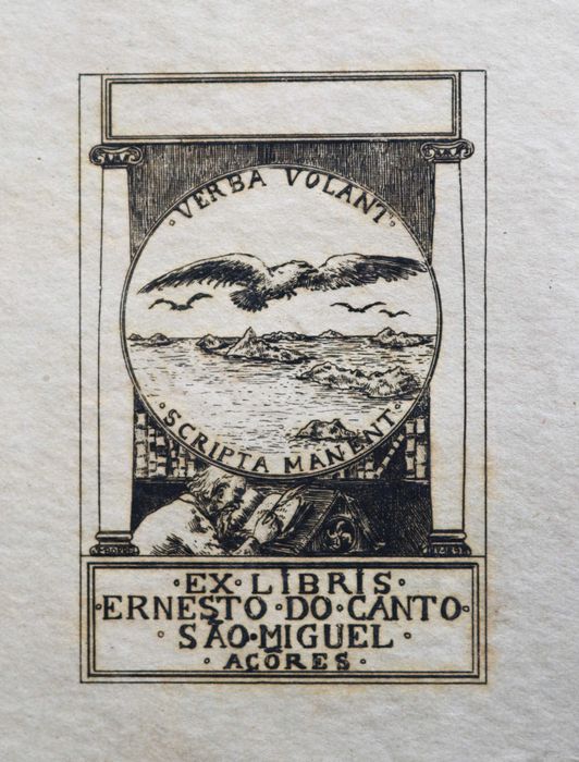 Soberbo Ex-Libris de Ernesto do Canto, São Miguel, Açores