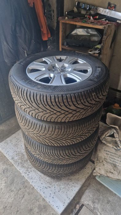 Оригінальні титани 5/112 ауді а6с6,з новою резиною 215/65/R16