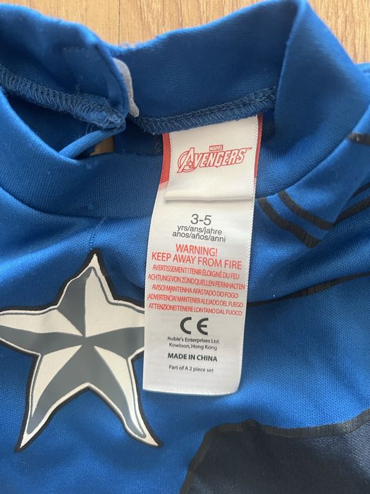 Fato Carnaval Capitão America 3-5 Anos