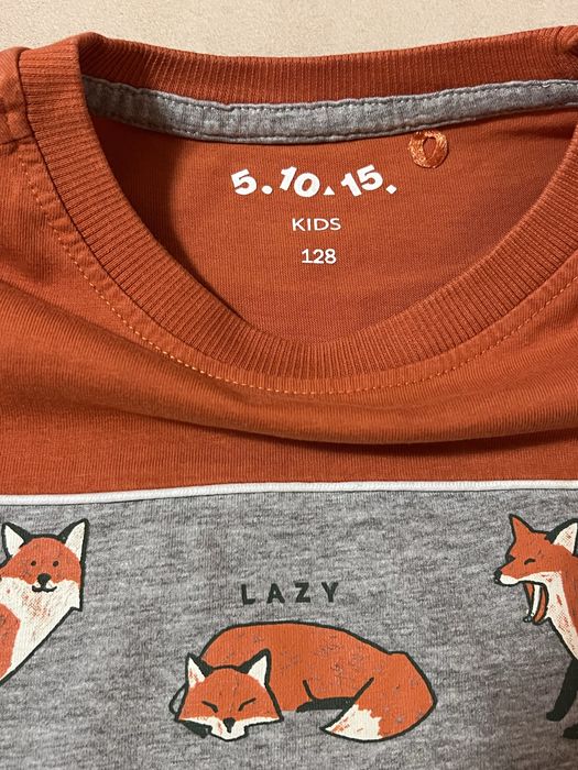 Bluzka koszulka z długim rękawem 5.10.15. lisek liski r. 128