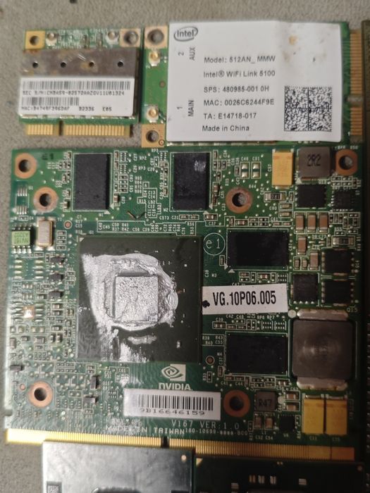 Mega zestaw części serwisowych: RAM 8GB DDR3, GPU MXM GT130M, T9600, i3, płyty