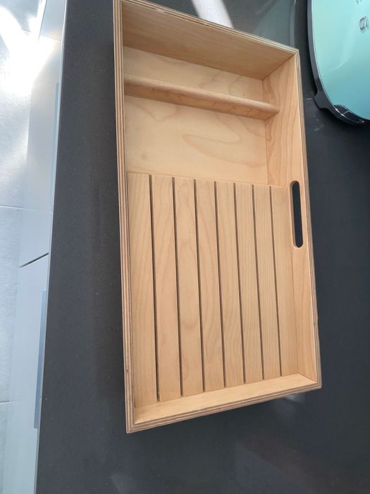 Tabuleiro de madeira porta facas