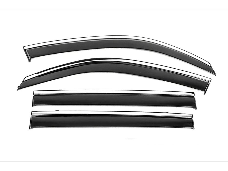 Toyota Land Cruiser 200 2007-2021 рр. Вітровики з хромованим молдингом Niken Luxury (4 шт)