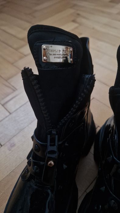 Czarne botki trapery eko skóra r 38