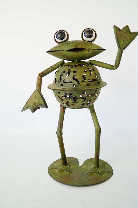 Metalowa żabka świecznik dekoracja dekor