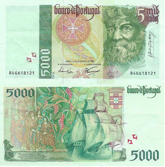 Portugal - - - 5.000$00 - Vasco da Gama - - - - - Notas
