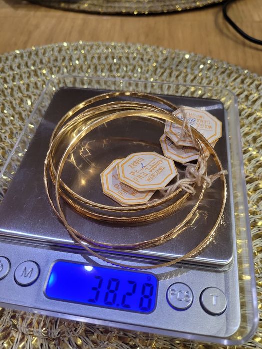 Cztery złote Bransolety okrągłe, złoto 18k, próba 750, 40gram OKAZJA